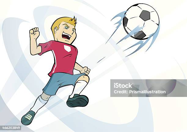 Jogador De Futebol - Arte vetorial de stock e mais imagens de Chutar - Chutar, Vento, Adolescente