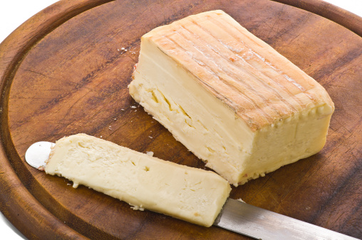 typical italian cheese on wood