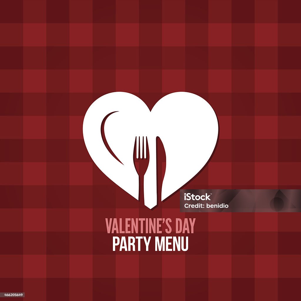 Menú de San Valentín diseño de fondo de comida y bebida - arte vectorial de Día de San Valentín - Festivo libre de derechos