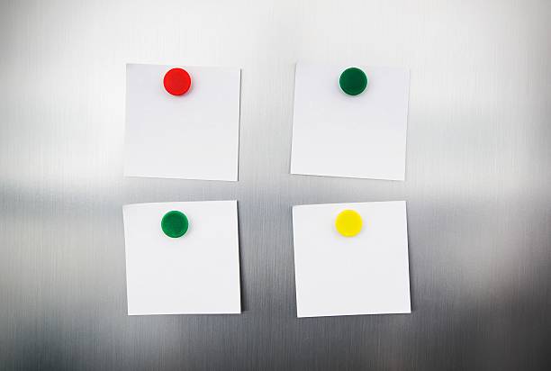 istock White reminders with magnets on fridge 466206075