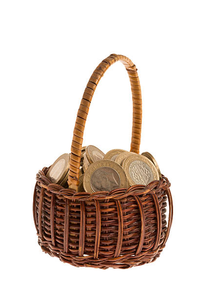 istock Turkish coins basket with isolated white background 466206395