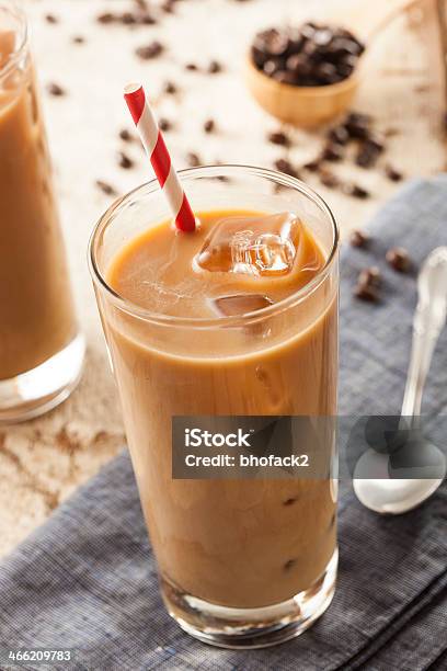 Fancy Iced Coffee With Cream Stock Photo - Download Image Now - Brown, Cafe, Caffeine
