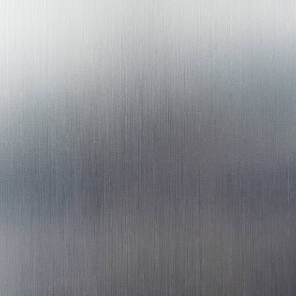 Inox background with reflections. Metal texture for fridge stock photo