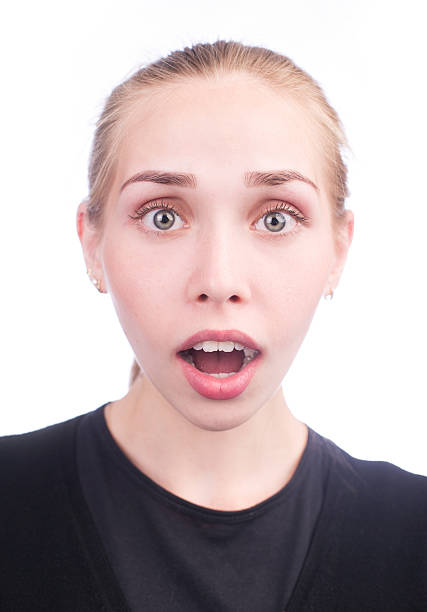 istock Young girl making faces isolated 466211426