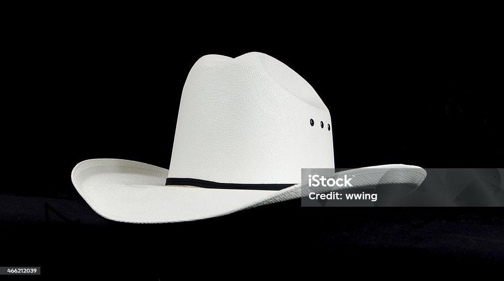 White Cowboy Hat A white cowbooy hat isolated on a black background. Cowboy Hat Stock Photo