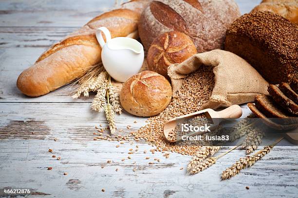 Diary Products Fresh Bread Stock Photo - Download Image Now - Baguette, Bakery, Bread
