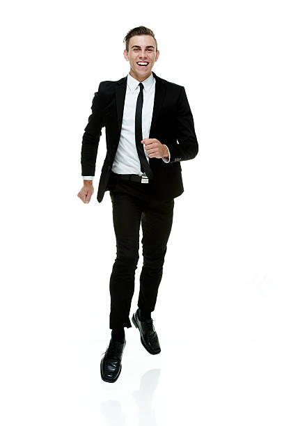 istock Cheerful businessman running 466213324