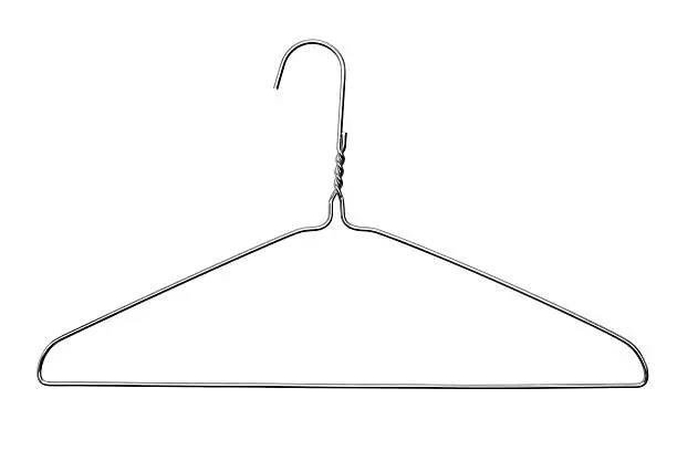 Classic wire coat hanger with clipping path