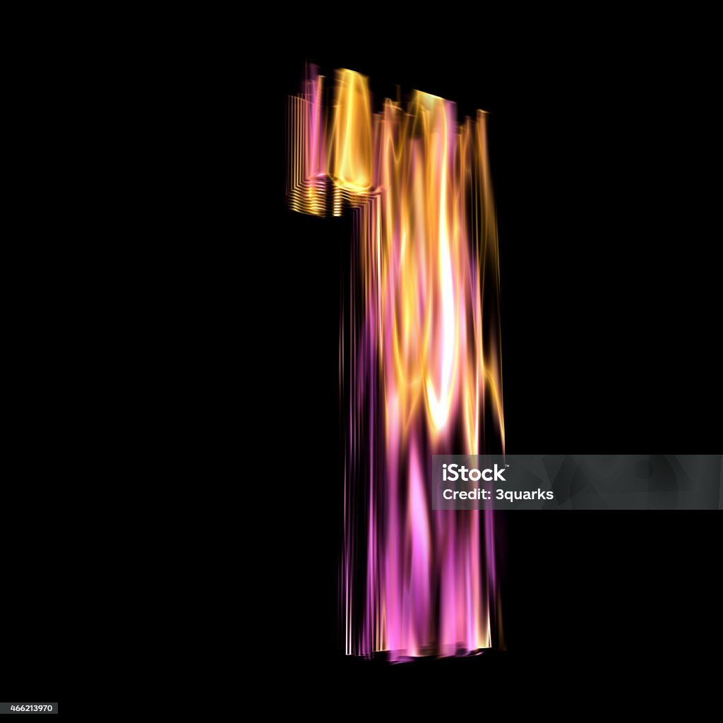 Flaming 3D Number 2015 Stock Photo