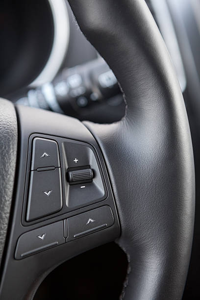 istock Control buttons on the steering wheel of a vehicle 466215903