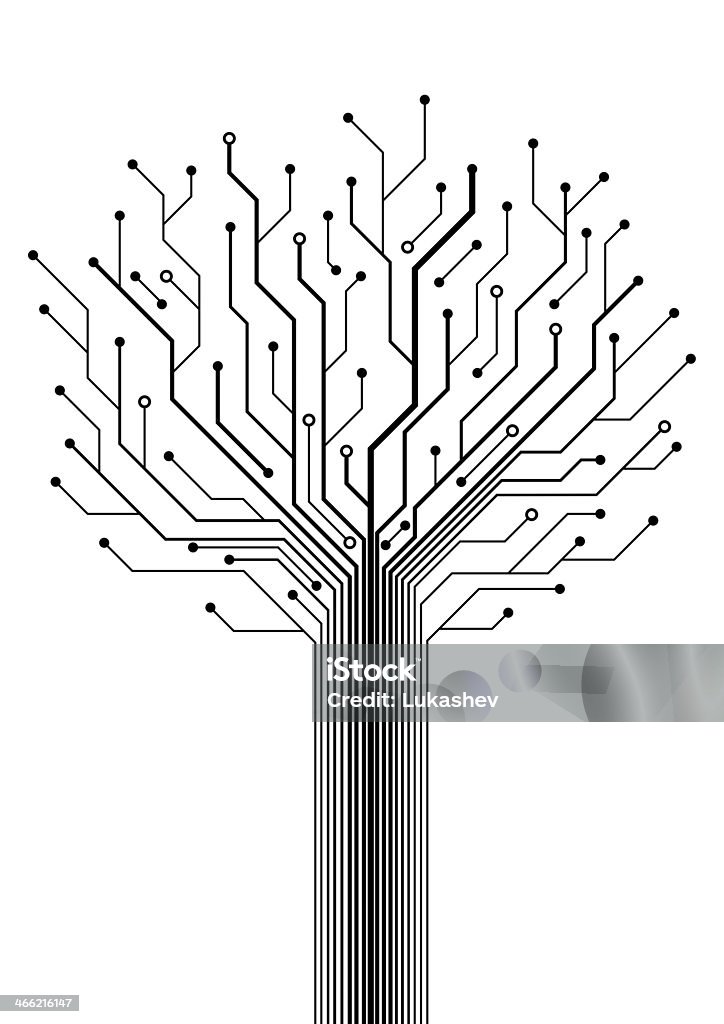 Scheda a circuito-tree (isolato-path) - Illustrazione stock royalty-free di Albero