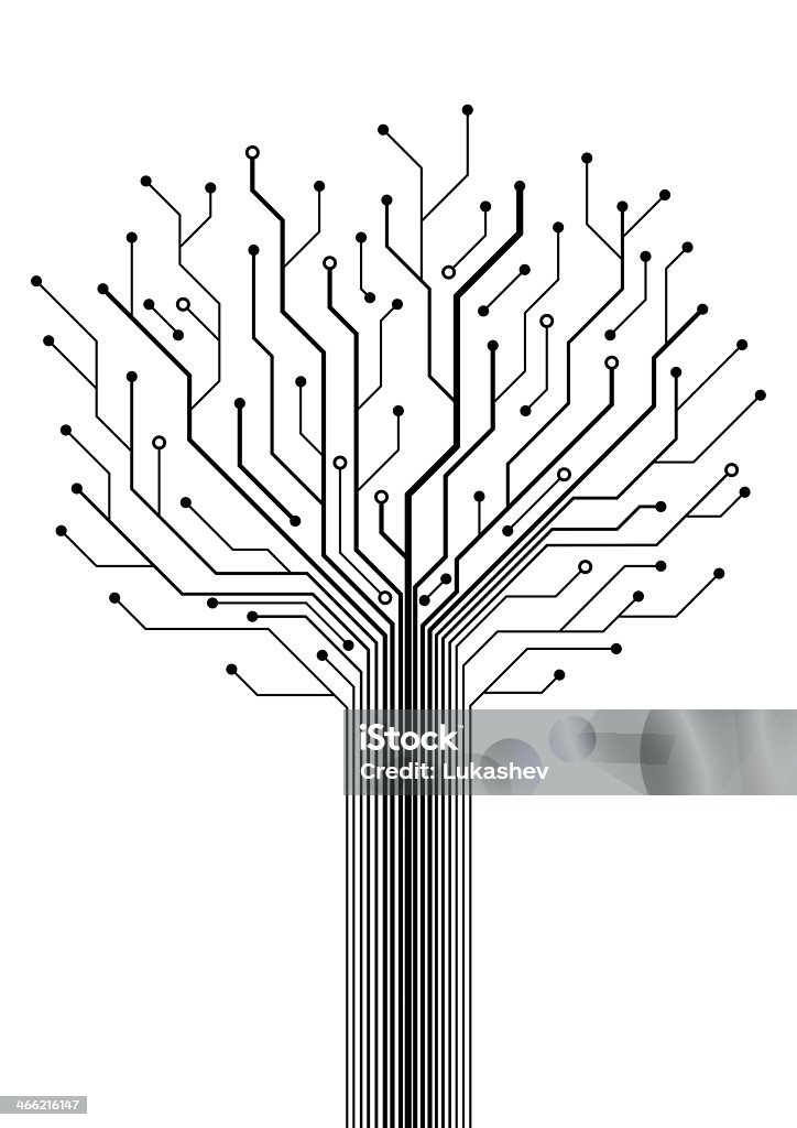 回路基板の木（絶縁パス） - テクノロジーのロイヤリティフリーストックイラストレーション