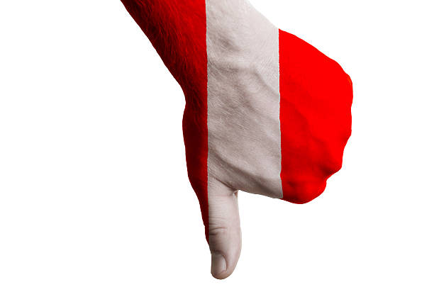 istock peru national flag thumbs down gesture for failure 466216226