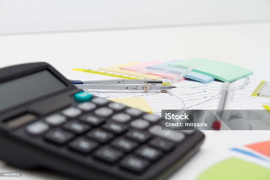 Calculation Tools Drawing Drawing Tools With Compass And Calculator Stock Photo - Download Image ...