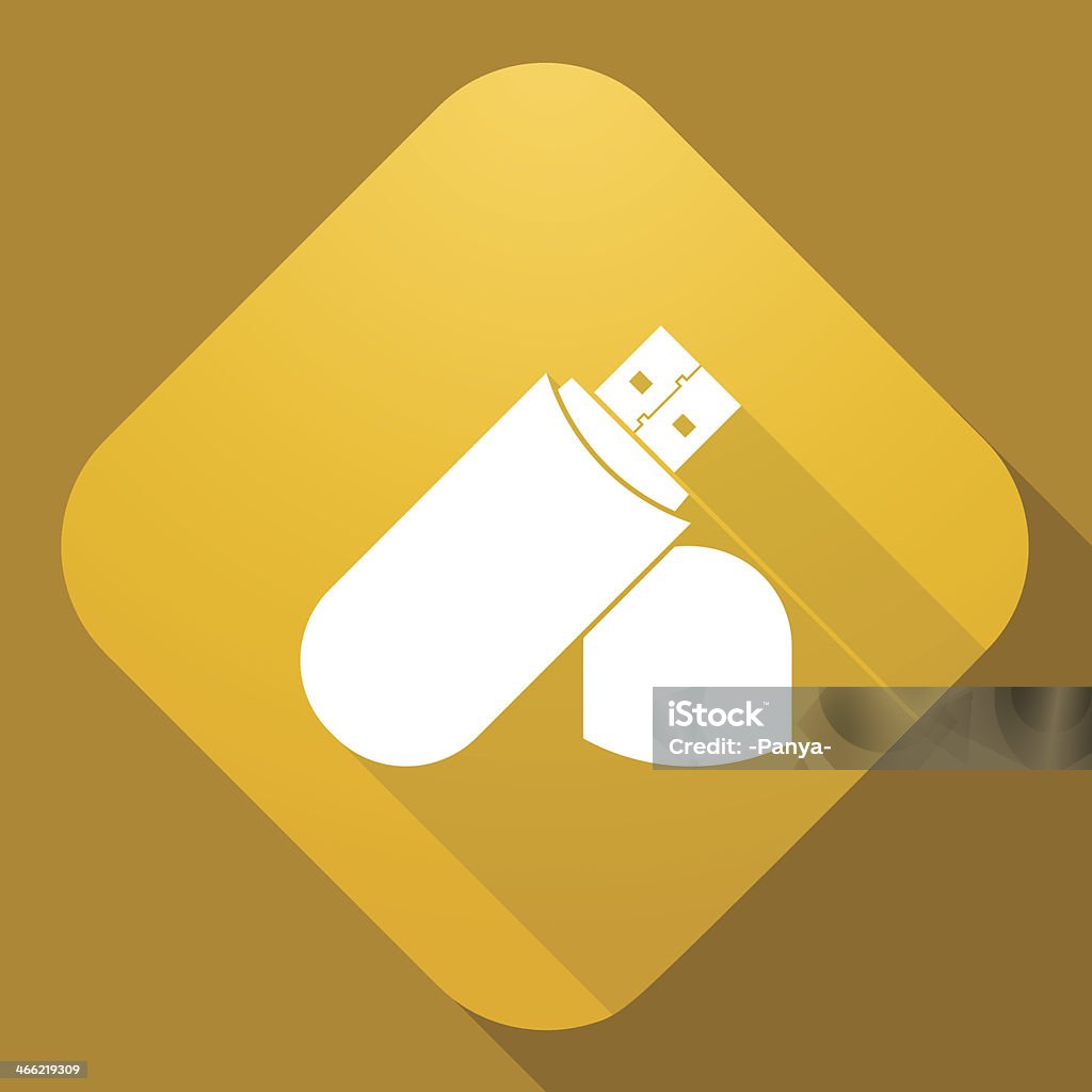 Vector ícone do Flash Drive com uma longa Sombra - Royalty-free Branco arte vetorial
