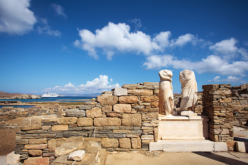 Ruins of the Cleopatra House in Delos, Greece