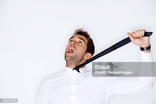 Strangled By Formality Stock Photo - Download Image Now - Necktie, Too Small, 20-29 Years