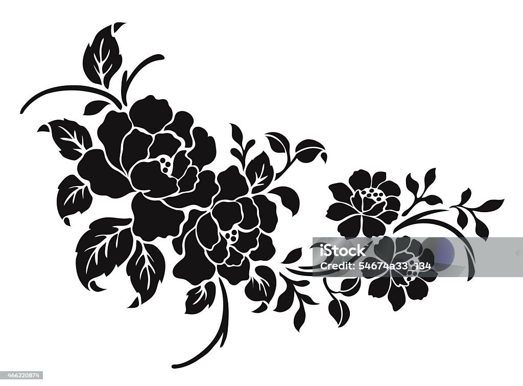 Rose motif Rose motif,Flower design elements vector Rose Petals stock vector