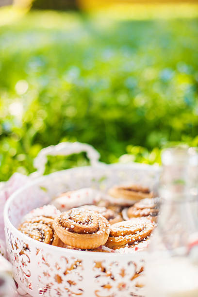 istock Cinnamon buns in the summer sun 466221695