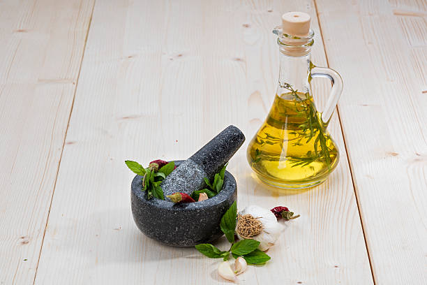 istock Olive Oil and Mortar with Garlic 466222618