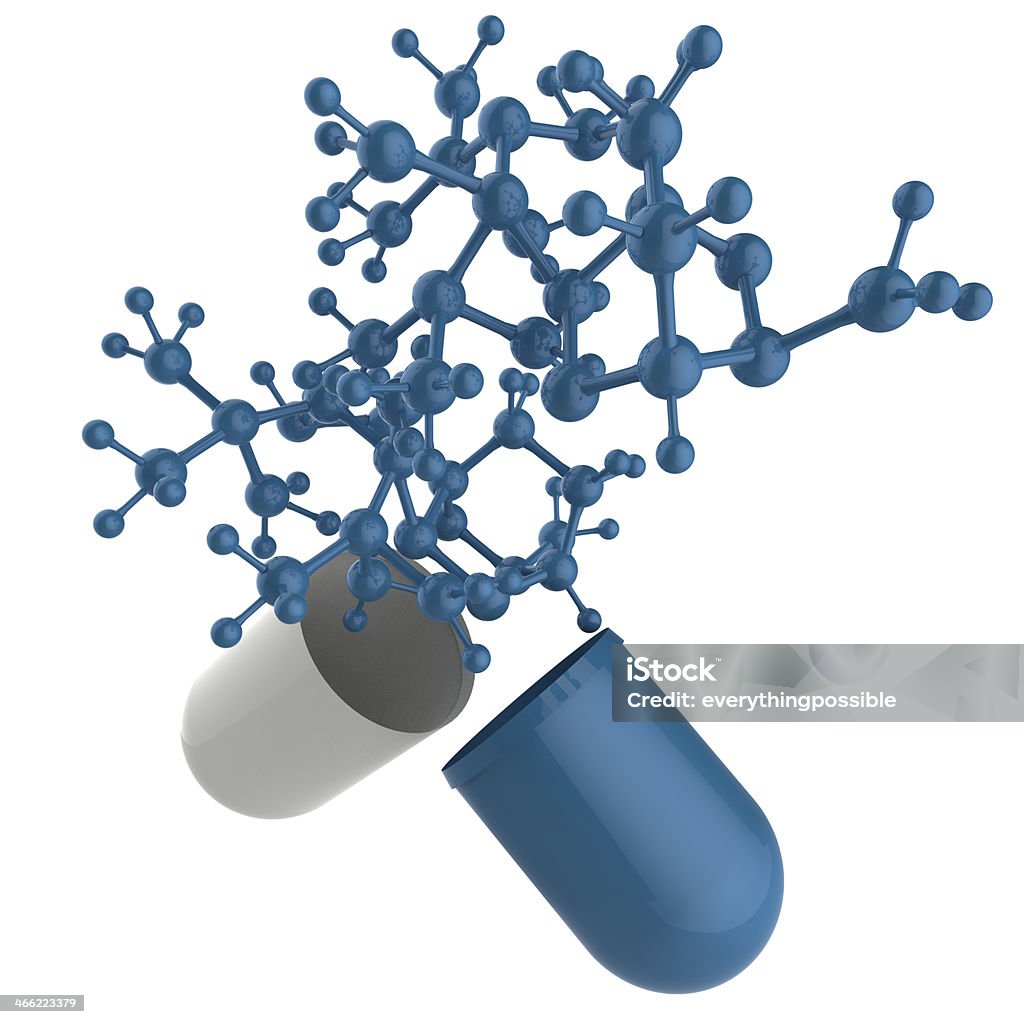 Cápsula contiene molécula - Foto de stock de Adicción libre de derechos