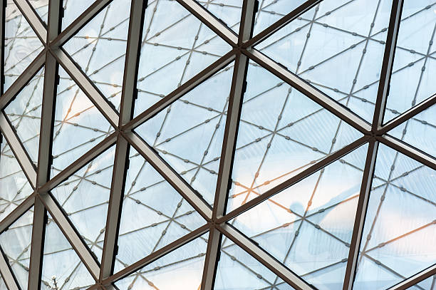 istock Glass roof construction and reflections 466225303