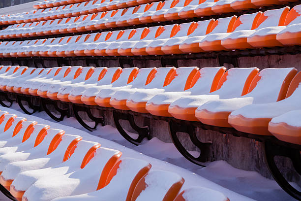 istock Seats are covered by snow 466225475