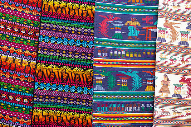 Colorful Mexican blankets stock photo