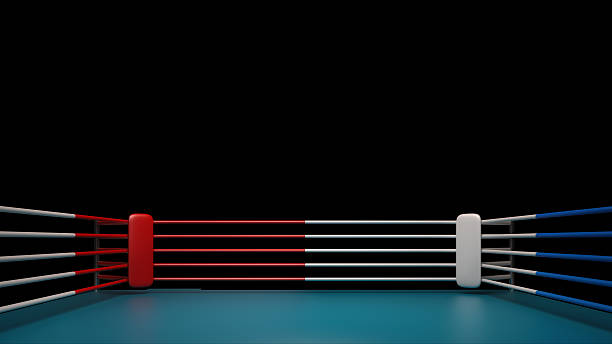 Boxing Ring Isolated On Black Background High Resolution 3d Render Stock  Photo - Download Image Now - iStock