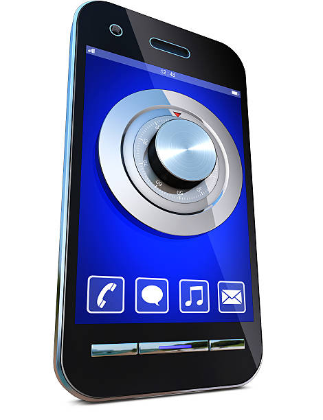 smartphone de segurança - anwendung imagens e fotografias de stock