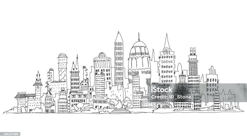City illustration, sketch collection 2015 stock illustration