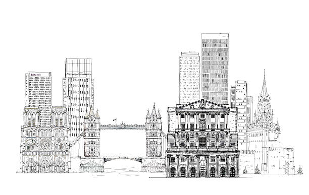 istock Famous buildings of the world, Sketch collection. 466227760