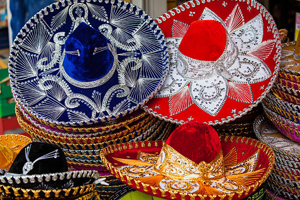 Colorful Mexican sombrero stock photo