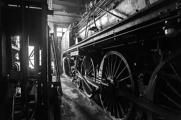 Steam locomotive close up.