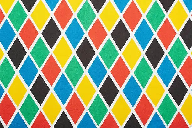Harlequin colorful diamond pattern, texture background