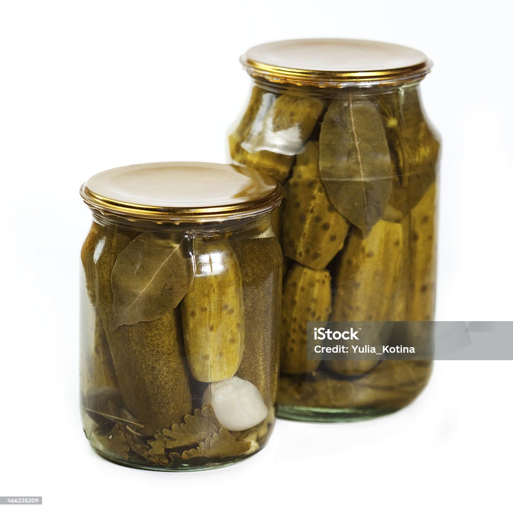 Marinado pickles em boião de vidro - Royalty-free Alho Foto de stock