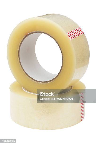 Two Rolls Of Adhesive Tape Stock Photo - Download Image Now - Adhesive Tape, Rolled Up, Packing