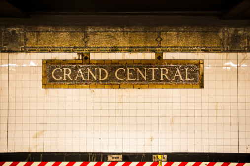 Vintage tile subway wall, Grand Central Terminal, New York City