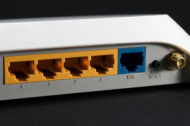 istock ethernet port on the back of the router 466240790