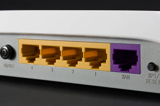 istock ethernet port on the back of the router 466240798