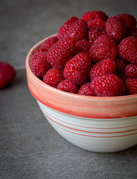 Fresh raspberries in a bowl