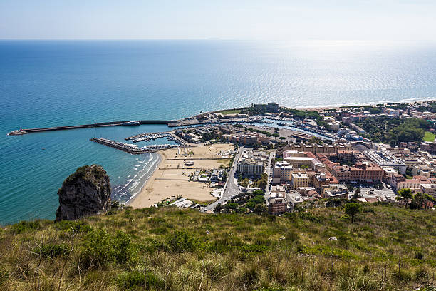 harbor and seacoast of Terracina, Lazio, Italy stock photo