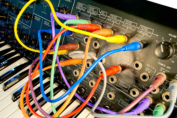istock Detail vintage analog synthesizer 466245278