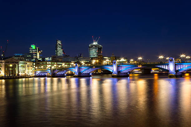 istock Southwark Bridge Nightscape and the City 466247441