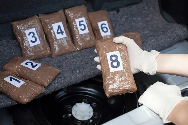 Photo of Eight bags of smuggled drugs discovered by police
