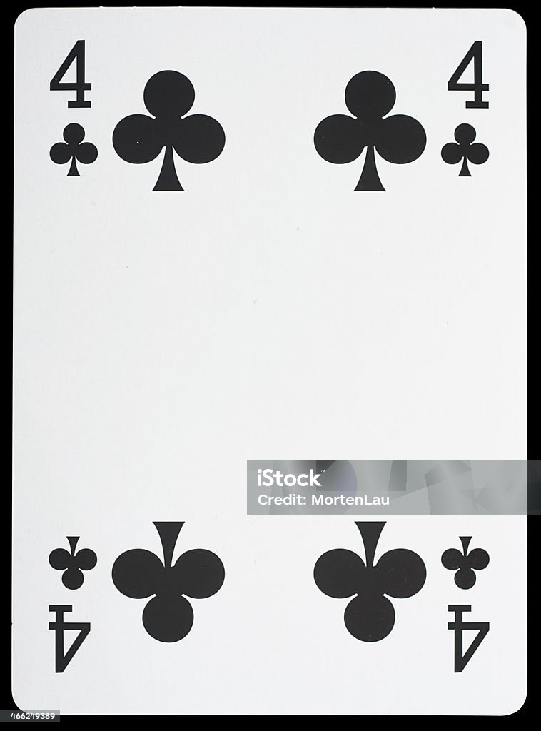 Playing card Isolated "Club" Black Background Stock Photo
