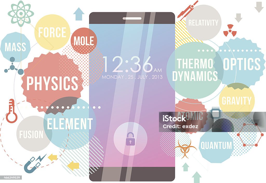 Smartphone in physics - Lizenzfrei Abstrakt Vektorgrafik