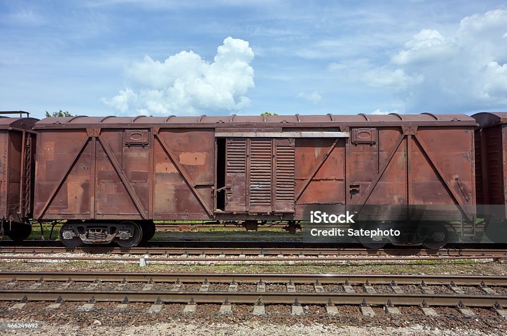 Railway goods wagon Freight Train Stock Photo