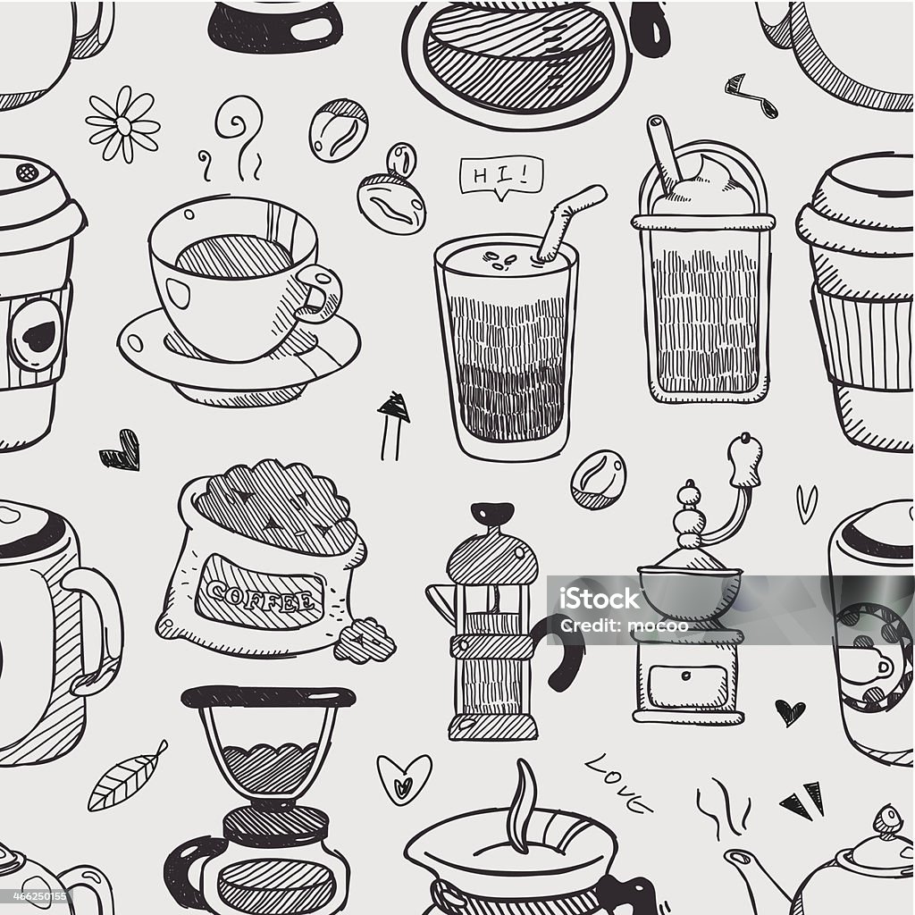 seamless pattern di caffè - arte vettoriale royalty-free di Arredamento