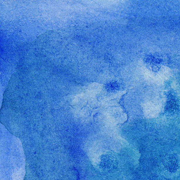 istock Blue watercolor background with paint movement 466250596